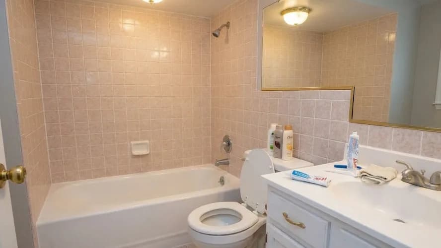 Bathroom vanity after cleaning