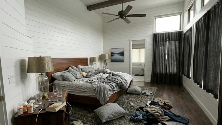 Master bedroom before cleaning