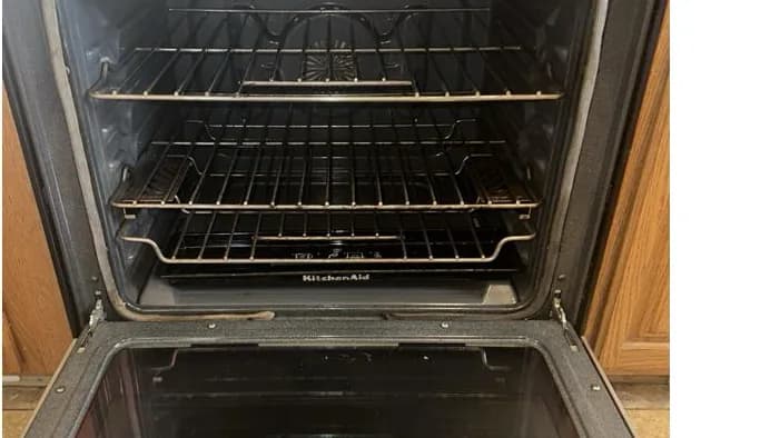 Oven interior after cleaning